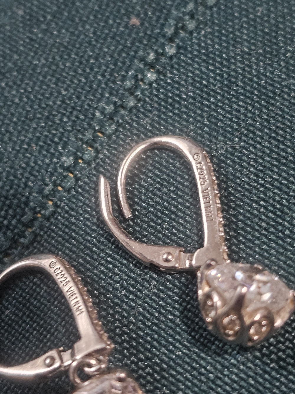 Sterling Silver Cubic Zirconia Drop Earrings in Clear White - Picture 3 of 4